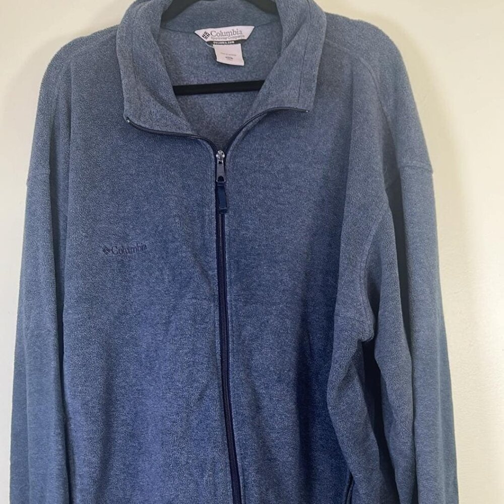 Columbia Fleece Jacket Men's 2XL Blue Outdoor Warm Full Zip Winter